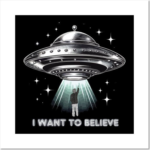 I want to believe. uap ufo sighting. lights in sky Aliens Wall Art by Ideas Design